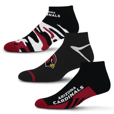 For Bare Feet NFL Arizona Cardinals Camo Boom 3-Pack Ankle Socks, Team Colors, Size L