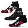 For Bare Feet NFL Arizona Cardinals Camo Boom 3-Pack Ankle Socks, Team Colors, Size L view 1