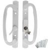 Hyneesun Patio Door Handle Set, 10 cm Hole Spacing, White, Offset Mortise Style view 1