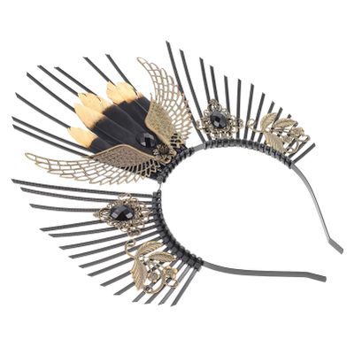 Chic Black Plastic Halo Headpiece for Parties