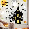 Halloween Haunted House Window Clings with Spider Web, Bats and Ghosts, A4 Sheet view 2