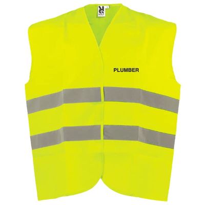 V Safety Unisex Adjustable High-Visibility Vest, Yellow, M/L
