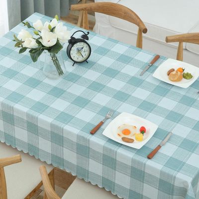 XQSSB Blue PVC Oilcloth Tablecloth, 120 x 170 cm