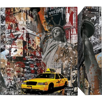 Grafoplás 88172646 Ring Binder, 4 Rings, A4, Mixed Rings, 40 mm, Soft-Laminated, Anti-Fingerprint, Grunge Cities New York