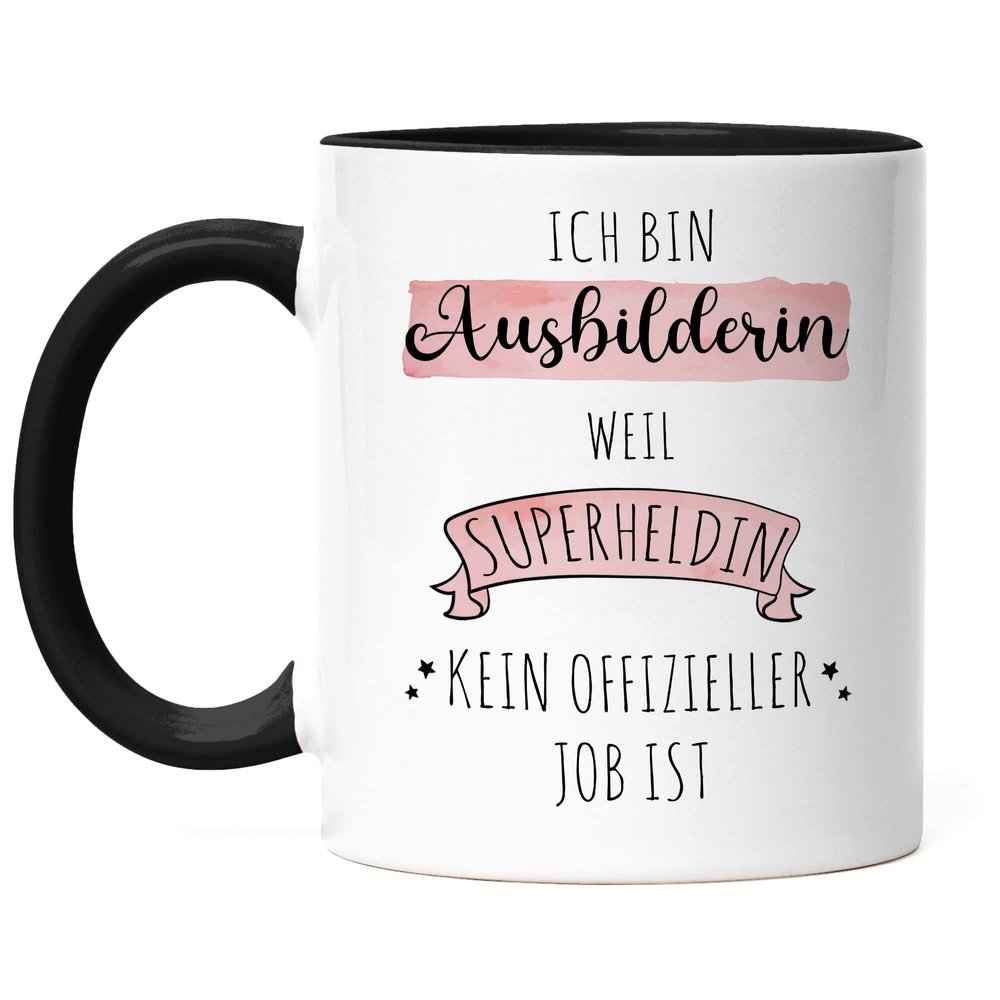 Hey!Print “I’m a Trainer Because Superhero Isn’t a Recognized Job” Black Mug, Thank-You Gift