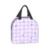 Plumeria Purple Lilac Violet Flower Purple Plaid Lunch Bag view 3