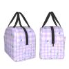 Plumeria Purple Lilac Violet Flower Purple Plaid Lunch Bag view 4