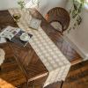 DIoFent Elegant Black and White Woven Tassel Table Runner, Korean Cotton Thread, 2 Colors view 1