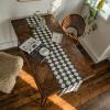 DIoFent Elegant Black and White Woven Tassel Table Runner, Korean Cotton Thread, 2 Colors view 2