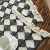 DIoFent Elegant Black and White Woven Tassel Table Runner, Korean Cotton Thread, 2 Colors view 4