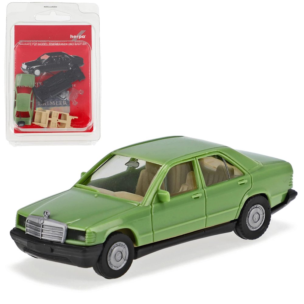 Mercedes-Benz 190 E W201 C-Class Sedan, Green, 1982–1993, H0 1:87 Assembly Kit