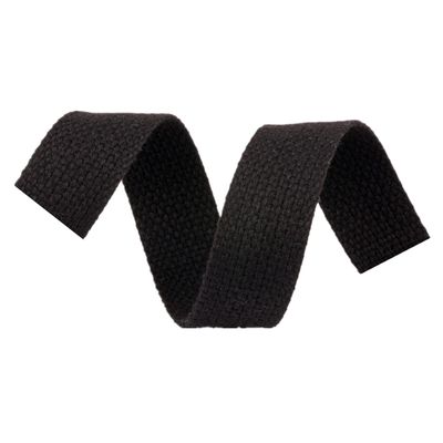 Cotton Webbing for Bag Straps, Backpacks, Cargo Tie-Downs & Belts, 9.1 m/lot, Black, 50 mm