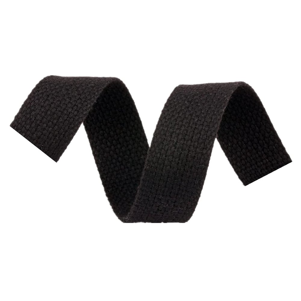 Cotton Webbing for Bag Straps, Backpacks, Cargo Tie-Downs & Belts, 9.1 m/lot, Black, 50 mm