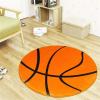 Chickwin Round Basketball Pattern Rug, Soft 3D Plush Non-Slip Floor Mat, 60 cm Diameter view 1