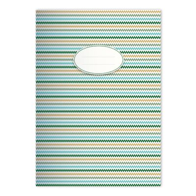 Kartenkaufrausch 4-Pack Modern DIN A5 School Notebooks, Green Zigzag Design, Ruled Format 4