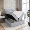 ALTDECOR BERO Box Spring Bed with H4 Mattress, 180 x 200 cm, Gray view 3