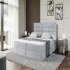 ALTDECOR BERO Box Spring Bed with H4 Mattress, 180 x 200 cm, Gray view 4