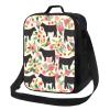 Pink Flower Show Steer Cows Cattle Printed Insulated Lunch Tote view 1