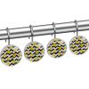 12-Pack Decorative Stainless Steel Shower Curtain Hooks with Crystal Glass Rings view 2