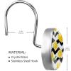 12-Pack Decorative Stainless Steel Shower Curtain Hooks with Crystal Glass Rings view 3