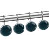 12-Pack Decorative Green Shower Curtain Hooks, Stainless Steel Rings view 2