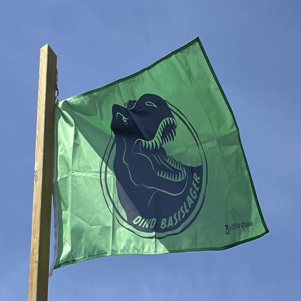 Dino Base Camp Flag 90 x 60 cm (Green)