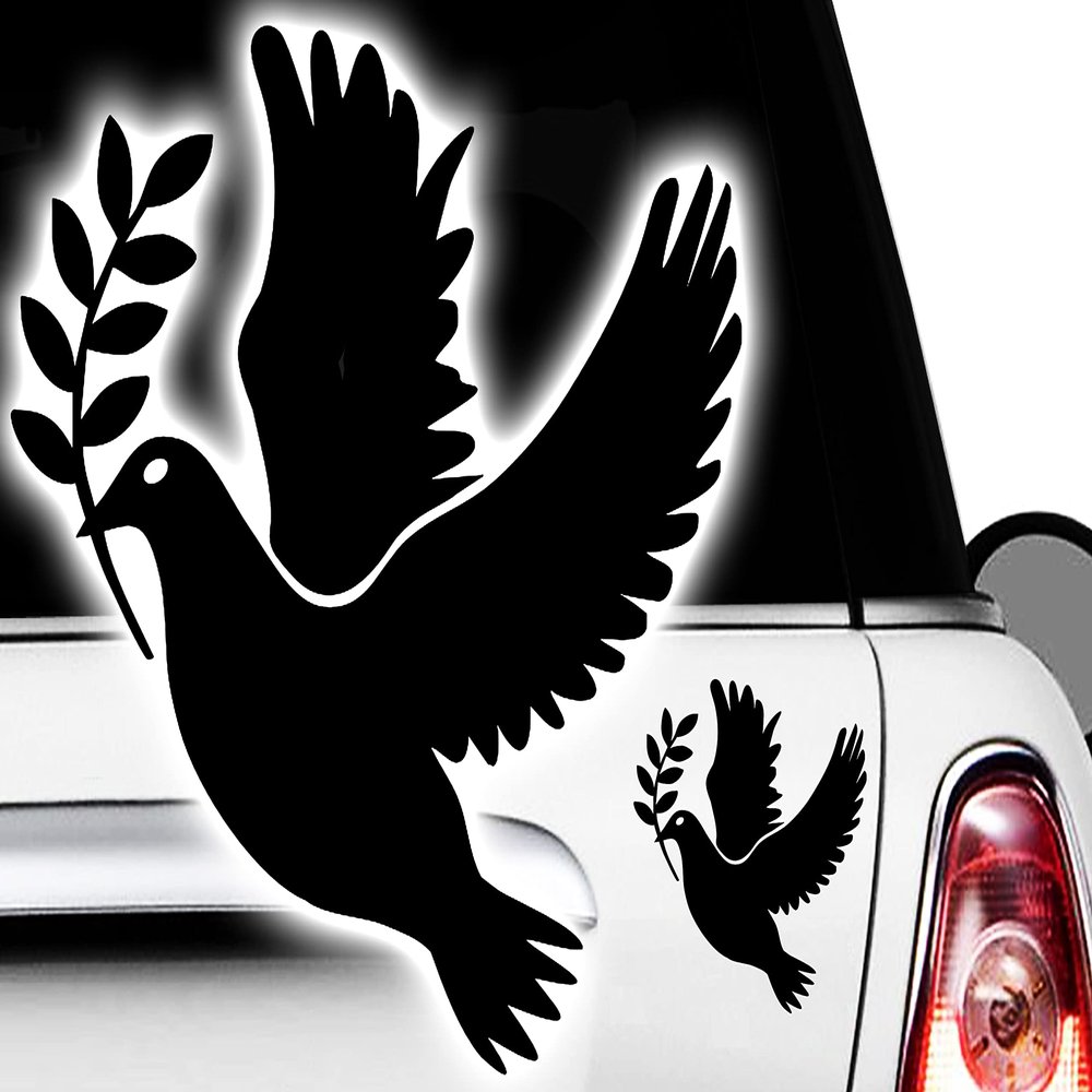 1x Peace Dove Sticker – Love, Punk, 1980s, Hippie, Flower Power