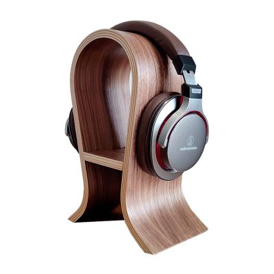 TOMYEUS Wooden Headphone Stand, Walnut Finish