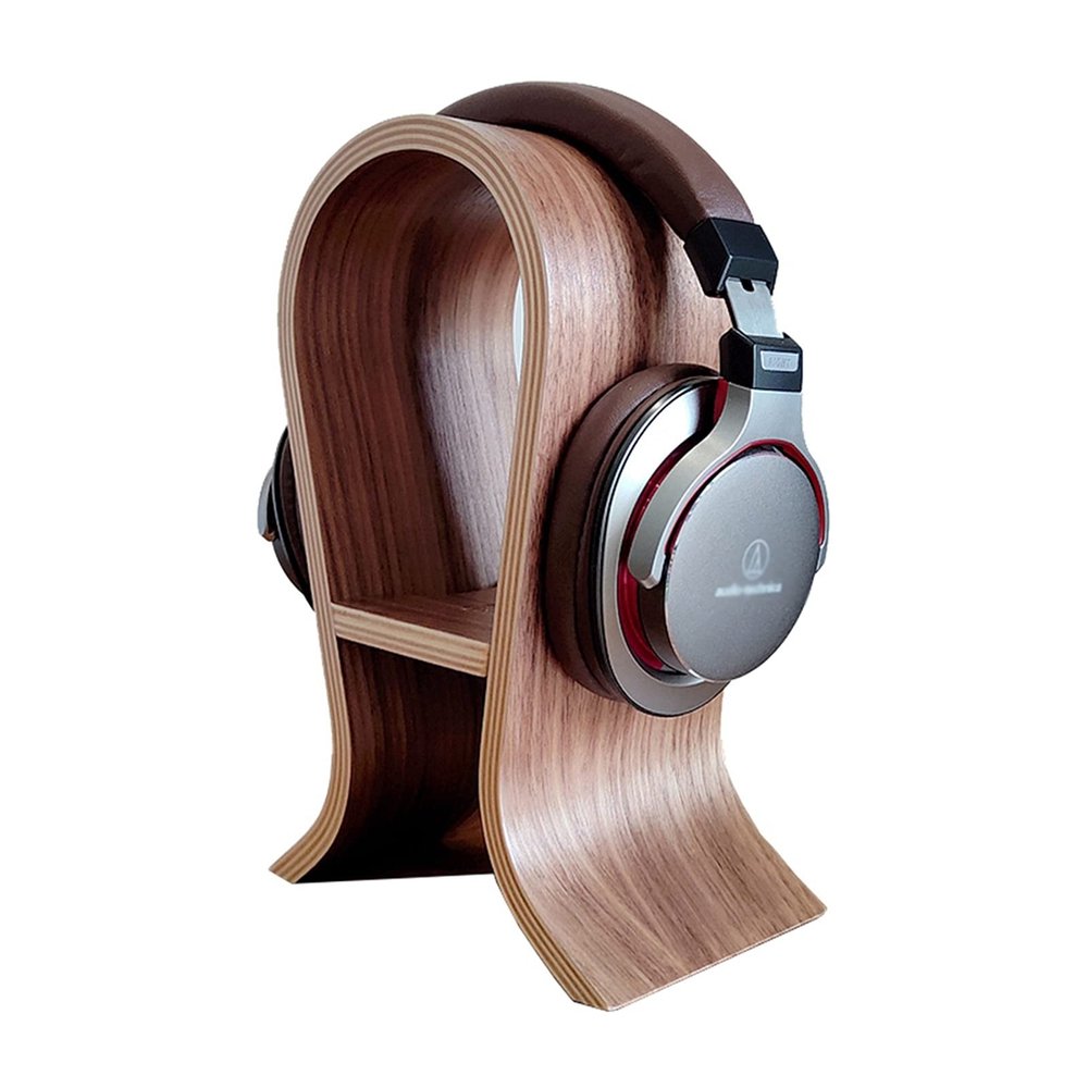 TOMYEUS Wooden Headphone Stand, Walnut Finish