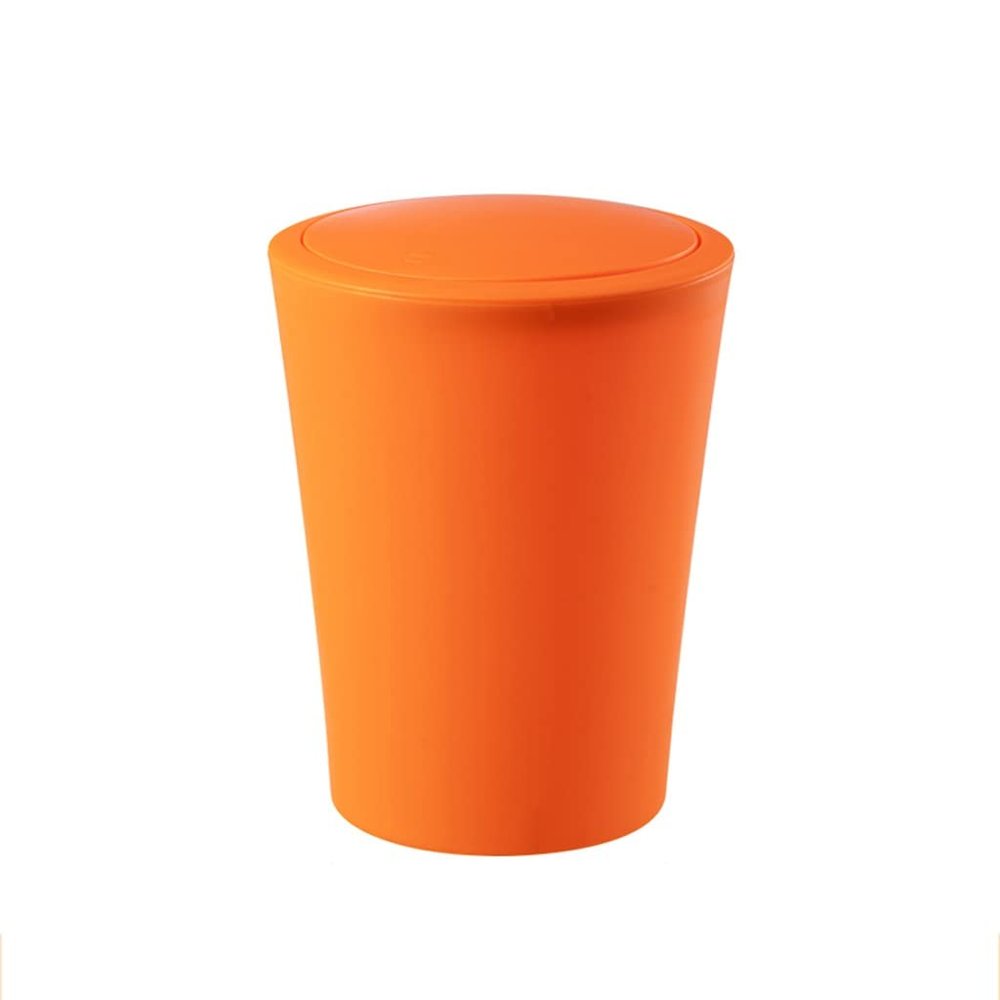 TOMYEUS Kitchen Trash Can with Lid, Push-Top, Large Capacity, Orange