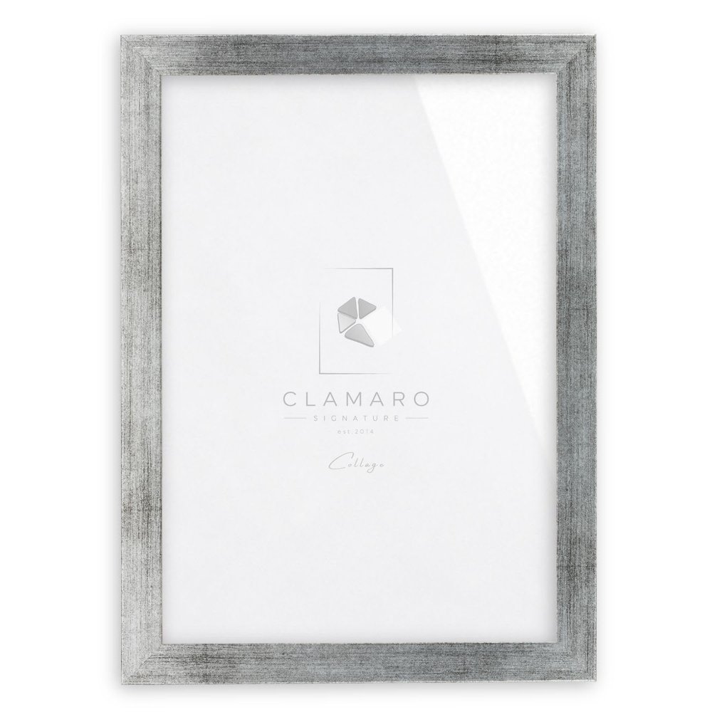 CLAMARO Collage Picture Frame, Brushed Silver, MDF, 85 x 37 cm