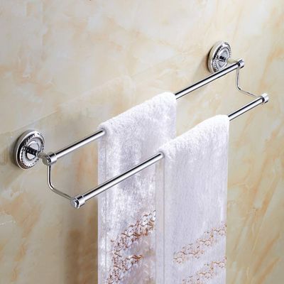 CHEWYNP Simple 60 cm Double Towel Bar, All-Copper Wall-Mounted Towel Rack