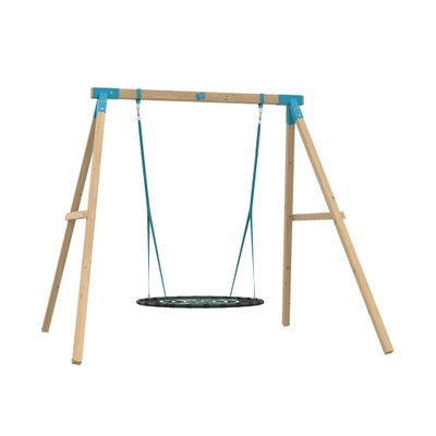 TP Toys 741S2 Knightswood Double Wooden Swing Set with Giant Nest Swing, FSC