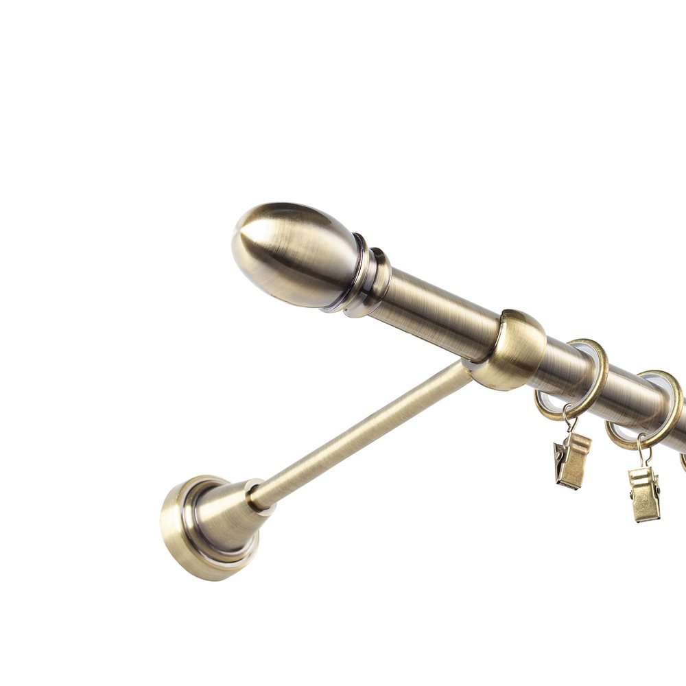 Fenster DEKOR Antique Gold Oval Curtain Rod, 120 cm