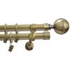 DEKOR Corso Diamond Antique Gold Curtain Rod, 240 cm, Double Rod, Selectable Finial view 1
