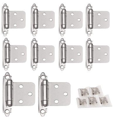 GDFYMI Brushed Nickel Semi-Concealed Self-Closing Cabinet Hinges, 10-Pack