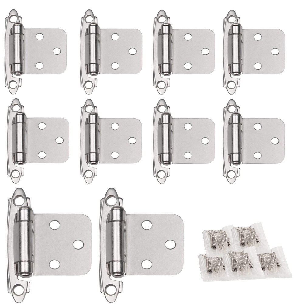 GDFYMI Brushed Nickel Semi-Concealed Self-Closing Cabinet Hinges, 10-Pack
