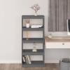 Gecheer Room Divider Bookshelf, 4 Compartments, Solid Pine, Gray, 60 x 30 x 135.5 cm view 2