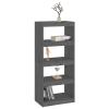 Gecheer Room Divider Bookshelf, 4 Compartments, Solid Pine, Gray, 60 x 30 x 135.5 cm view 3