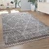 Paco Home Shaggy High-Pile Rug for Living Room or Bedroom, Gray 6, 160 x 230 cm view 1