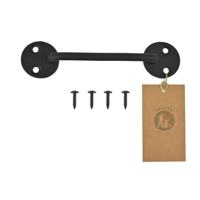 MORIA DESIGN 17 cm Black Door Handle – Decorative Hinge Handle for Sliding Doors, Garden Gates, Tool Sheds, Playhouses and Garden Smokehouses