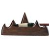 Chinese Calligraphy Brush Holder, Mountain-Shaped Black Catalpa Wood Rack view 1