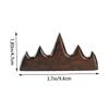 Chinese Calligraphy Brush Holder, Mountain-Shaped Black Catalpa Wood Rack view 4