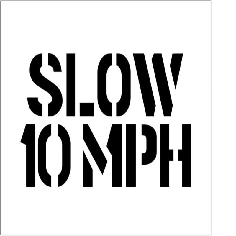 Stencil, 600 x 400 mm, SLOW, 10 km/h