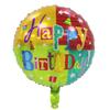 Happy Birthday Foil Balloon, Round 45 cm, Green, Orange & Red view 1