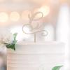 Rustic Wood Letter C Monogram Cake Topper, Custom Initial view 1