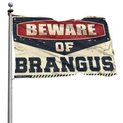 CakJuice Funny Flag for College Dorms, Girls, Beware of Brangus, 152 x 244 cm
