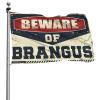 CakJuice Funny Flag for College Dorms, Girls, Beware of Brangus, 152 x 244 cm view 1