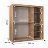 MEBLE KRYSPOL Monaco Wardrobe with Mirror, 2 Sliding Doors view 3