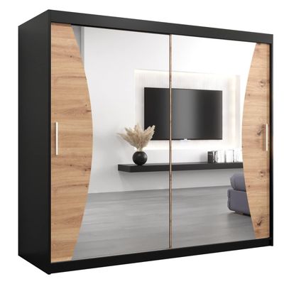 MEBLE KRYSPOL Monaco Wardrobe with Mirror and 2 Sliding Doors
